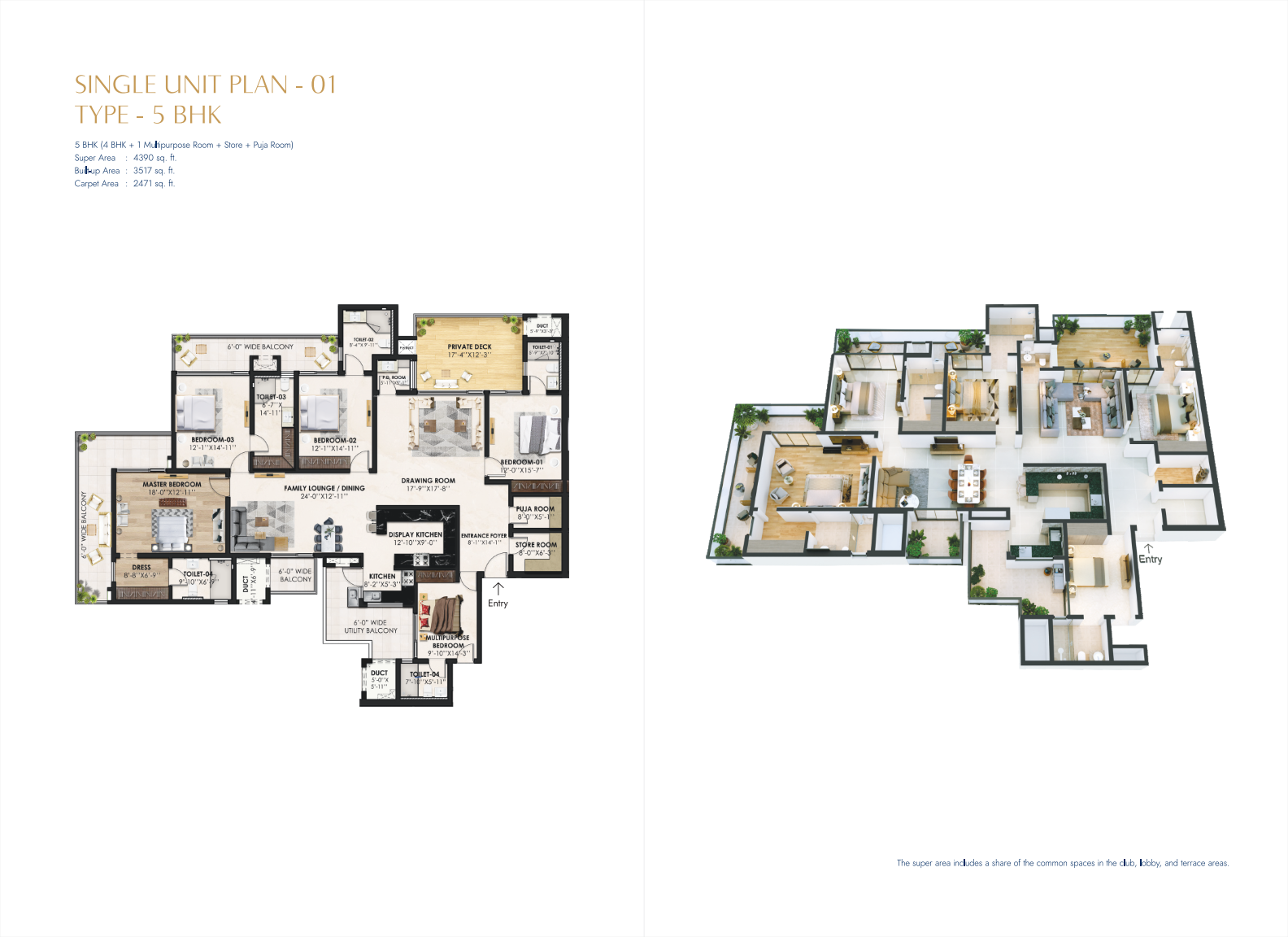 Marbella Twin Towers 5 BHK Spacious Residence Floor Plan Type B